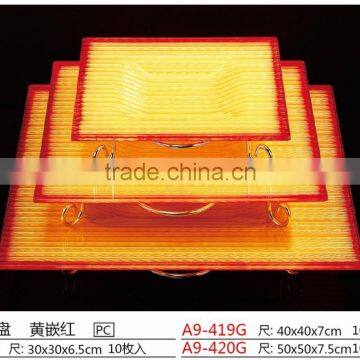 China Reusable Rectangle PC Fruit Plate