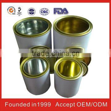 konwah chemical round metal tin box with ISO9001 FDA