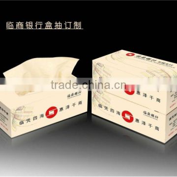 Unbleached natural material box facial tissue/OEM manufacture