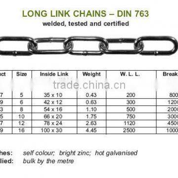 din763 long link chain