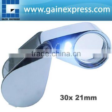 Portable 30x Magnifying Optical Glass LED Light Jeweler Identifier Tool Loupe