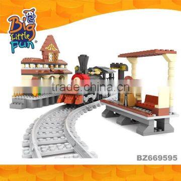 Hot new products for 2016 DIY educational building blocks toy train set for kids