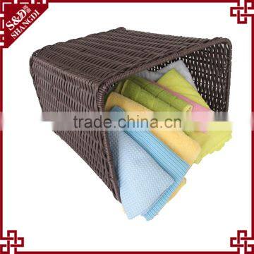 Wholesales chinese supplier PE rattan plastic laundry basket for dirty clothes