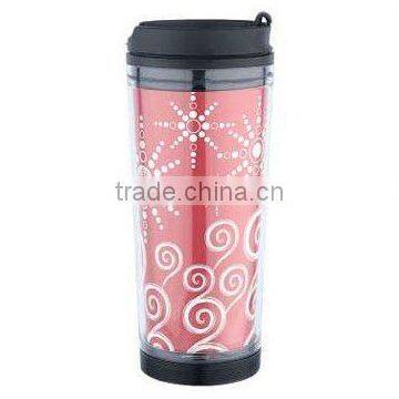 Office Mug,16OZ Female Plastic office cup Advertising cup ad vacuum flask 480ml auto mug