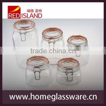 Wholesale Clear Flip Lid Food Storage Jar With Swing Top photo-5