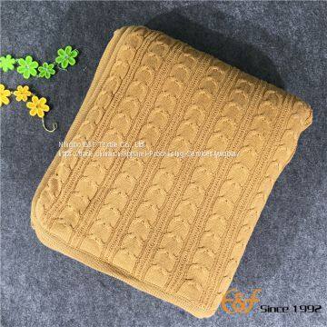 High Quality Cotton Sherpa Composite Knitted Winter Blanket photo-5