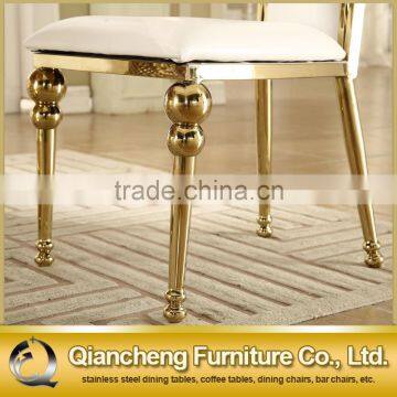 Hot Sale White PU Golden Stainless Steel Wedding Chair photo-2