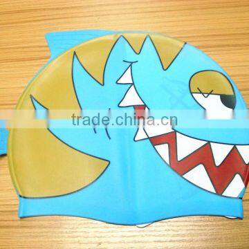 Fish Design Funny Carton for Kids/adults Waterproof Silicone Swim Caps photo-2