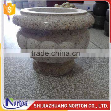 Stone marble outdoor flowerpot for garden decoration NTMF- FP002LI