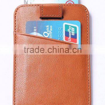 2017 RFID Blocking Premium Top Grain Leather Pull Tab Slim Card Holder Thin Minimalist Front Pocket Wallet with high capacity