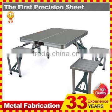METAL FOLDING IRON TABLE AND CHAIRS WITH ALUMINUM LEGS photo-2