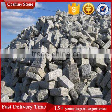 Grey white granite cobble paving stone