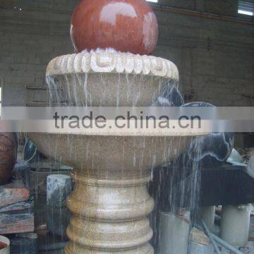 Outdoor stone ball water fountain