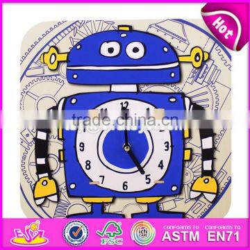 2017 New design custom toddlers wooden funny alarm clocks W14K007