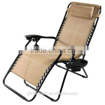 Metal Folding Zero Gravity Chair Camping Bed Beach Chair