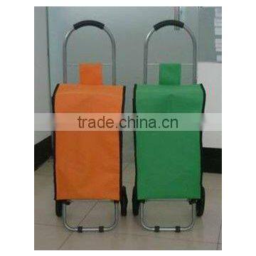colorful shopping foldable trolley bag with wheels