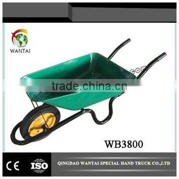 Heavy Duty Metal Tray Green Color Wheelbarrow For Sale
