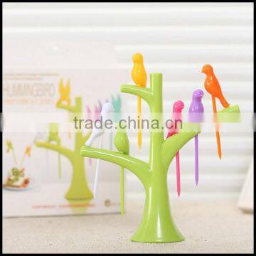 Eco-friendly Creative Cute Design Bird Shape ABS Plastic Fruit Fork Wholesale photo-5