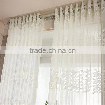 European Style Window Screening Sheer White Flocked Tulle Curtain for Bedroom Sitting Room photo-3