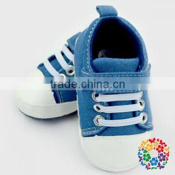 Navy Blue Jean Baby Boy Crib Shoes/Toddler Infant Crib Shoes/Soft Sole Baby Cribs photo-3