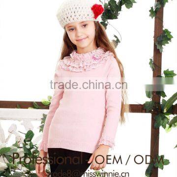 pretty girls pink lace sweater with pearls new kids sweaters