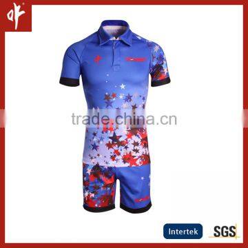 Full sublimation uniforms,Rugby t shirt,Plain Sky Blue Stars jersey football