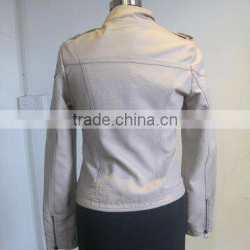 Anti-Wrinkle Feature and Winter Season Ladies PU Leather Jacket photo-3