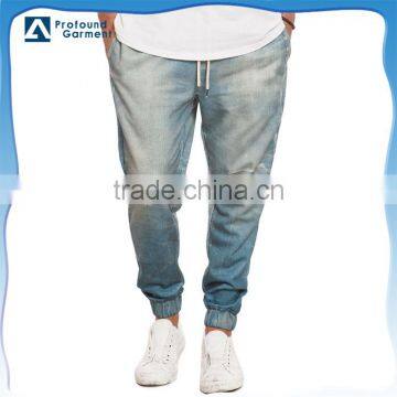 OEM service custom new fashion vintage denim biker jeans trousers for men 2016