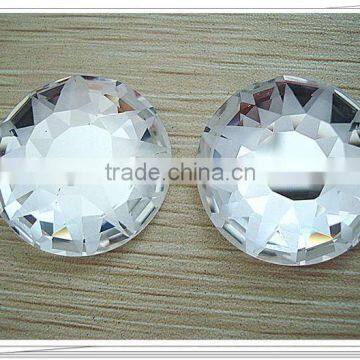 crystal round flat back button