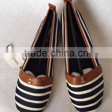 Rope Sole Ladies Shoes Closeout Brand Name Women Slip-on Flat Shoe Excess Stock photo-2