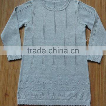 100% cotton girl's Diamond Pattern Sweater,crew neck diamond Pattern Sweater for girl(DSC01458)