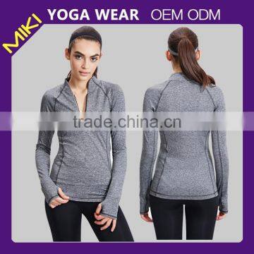 Top quality wicking breathable women fitness long tee for workout wear