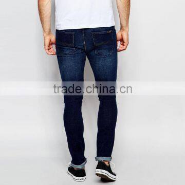 Blue Washed Slim Mens Skinny Jeans Custom Brand and Logo photo-2