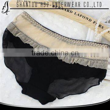 Top Quality Lady Sexy Transparent Lace Panty Nylon Knickers Mature Sexy Black Ladies Panties Underwear