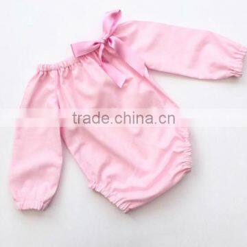 0-24M Baby Clothes Wholesale Toddler Plain Yellow Jumpsuit Baby Girls Cotton Long Sleeve Romper photo-4