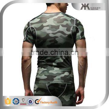Exercise Equipment Fitness Apparel Men OEM Clothing Sublimation Camouflage Fabric T-shirt Men's Clothing photo-5