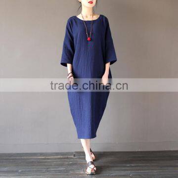 Z&M Korean Cotton Linen Dress Linen Dress Girls Summer Dress photo-2