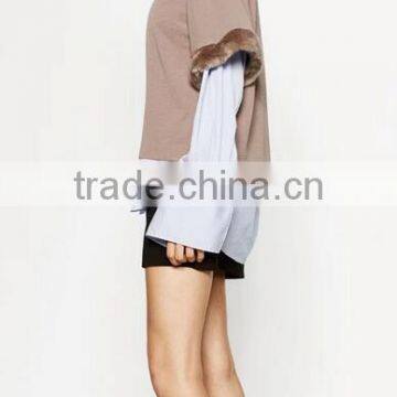 Runwaylover EY2379B New Style 2017 Ladies Elegant Pure Color Pullover Hoodie photo-3