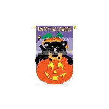 28''x44''Happy Halloween black cat flag