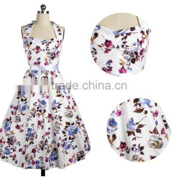Walson Womens Ladies New Floral Vintage 1950s Rockabilly Party Prom Tea Dress photo-2