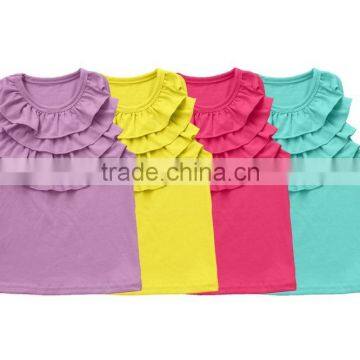 2017 Summer Baby Girls Multicolor Vest Solid Color Clothes Cotton Flutter Sleeveless Tank Tops