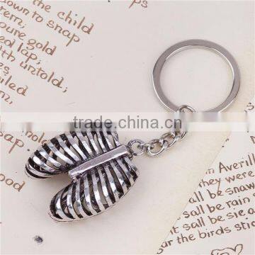 3D Keychain & Keyring Rib Cage Antique Silver 9.1cm