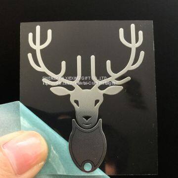 Custom Decorative Trademark Metal Nickel Stickers With Adhesive Glue