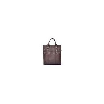 Brown Soft Mens Leather Tote Bag , Detachable Leather Shoulder Strap