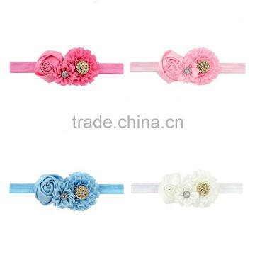 Baby Girl Stretch Rhinestone Rose Flower Headband Hair Accessories