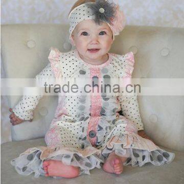 2016 Handmade Fall Girls Knitted Cotton Clover Infant Romper photo-6