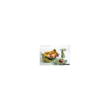 ceramic fruit plate and candle holder