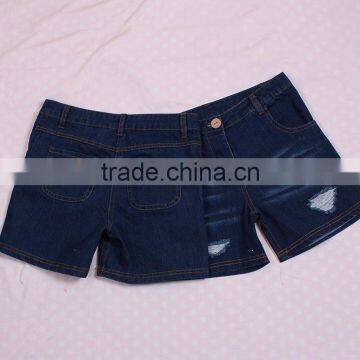 Latest Fashion Design Little Girls Denim Jeans Shorts With Belt Popular Broken Hole Style Wholesale Store Buttons Stylish Shorts photo-5