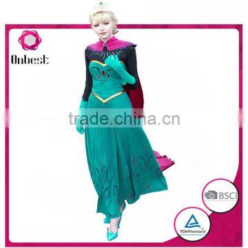 Fast delivery frozen princess anna costume cosplay for adult movie costume hot