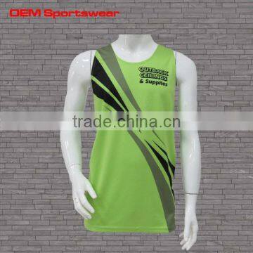 Made in China dry fit mesh custom running singlet